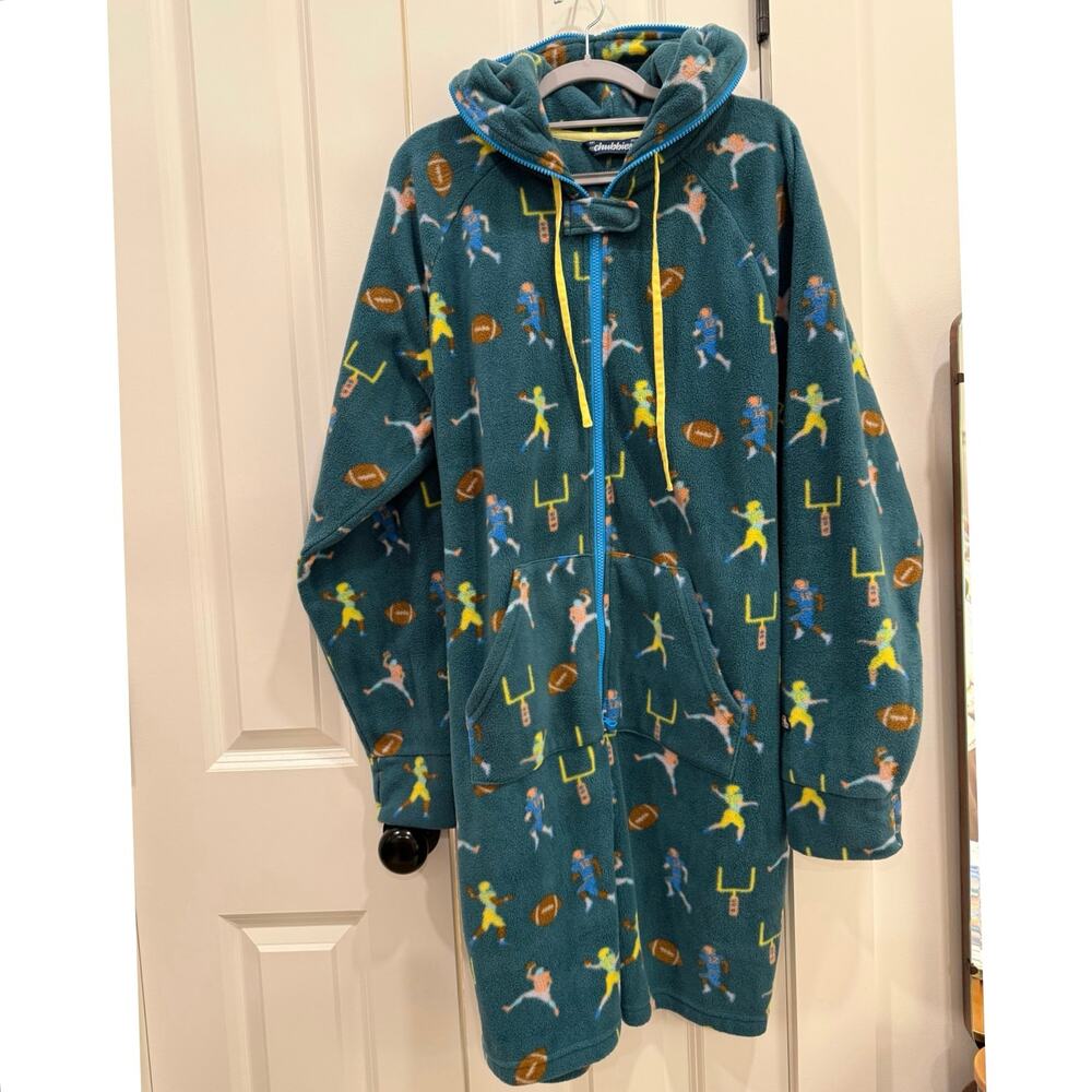 Chubbies Football “armchair quarterback”Fleece Lounge Hoodie boys L Zip Gameday